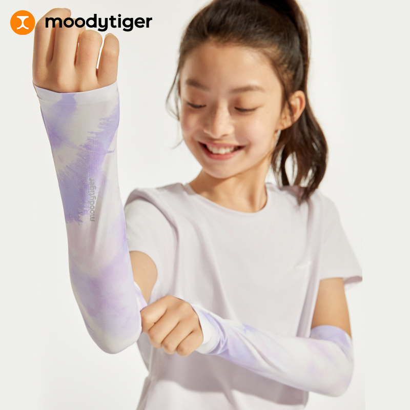 【DR】moodytiger儿童冰袖24夏款防晒凉感速干冰丝透气户外运动袖套42533101