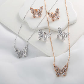 【宏艺珠宝】庄生晓梦银耳饰项链·银s925套饰