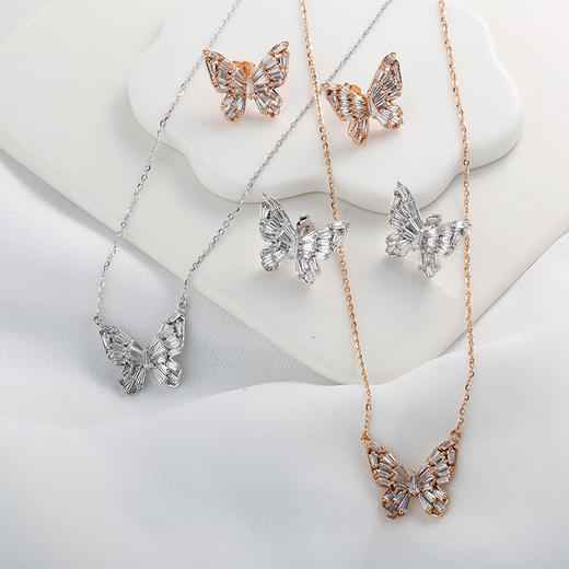 【宏艺珠宝】庄生晓梦银耳饰项链·银s925套饰 商品图0