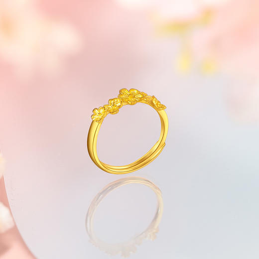周六福黄金戒指女计价足金迎春花指环手饰送女友送女友礼物 商品图4