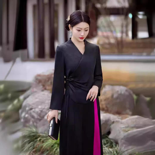 春秋新款，改良新中式禅意旗袍工作服汉服国风茶艺师服装茶服GSJ-846 商品图2