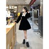 春夏新款【在逃公主复古丝绒小黑裙】大码胖mm显瘦 小个子减龄 蝴蝶结连衣裙 商品缩略图1
