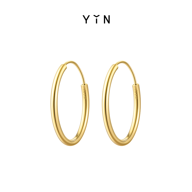 「易」系列  一轮金环中性耳环