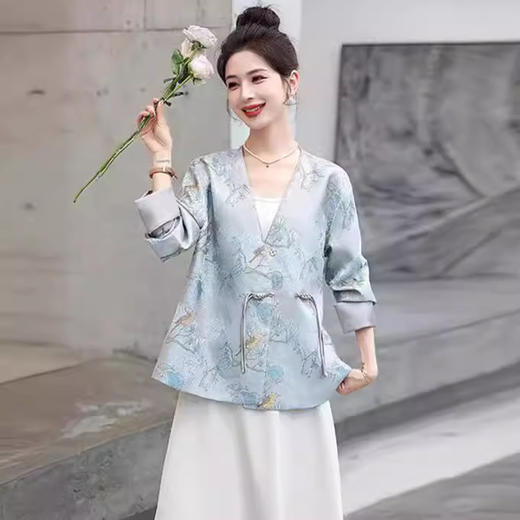 韩版修身，百搭复古盘扣新款外套 HR-AZ9618 商品图2