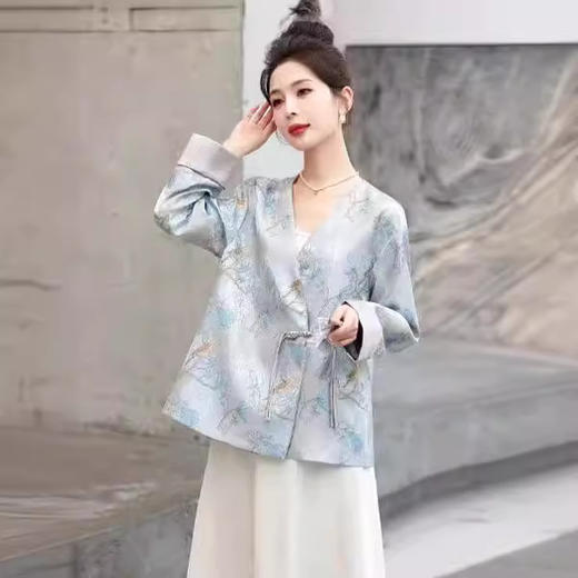 韩版修身，百搭复古盘扣新款外套 HR-AZ9618 商品图3