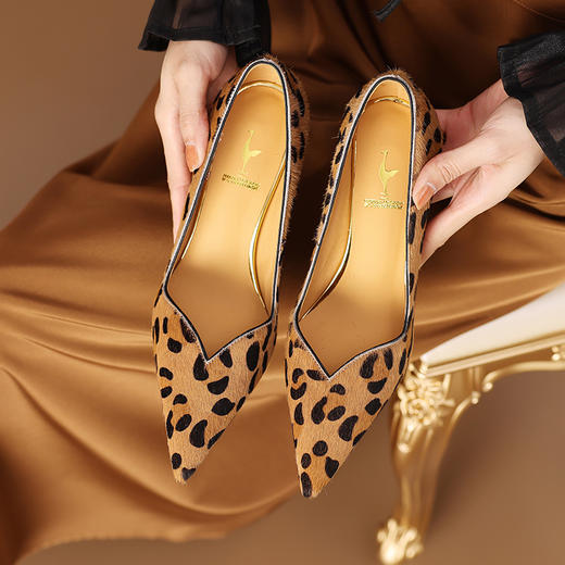 【预售5天】性感百搭，马毛真皮尖头高跟单鞋XC&S158 商品图0