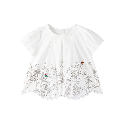 【商场同款】英氏儿童T恤纯棉女宝短袖上衣夏季透气衣服新款 商品图4