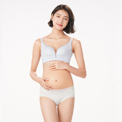 都市丽人快乐妈咪孕哺内衣女蕾丝文胸BC杯适穿3/4杯薄款无钢圈三排扣LB42L2 商品图2