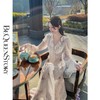 BeQueenStory【晴空鸢尾】重工印花炫彩钻烫银气质优雅复古连衣裙 商品缩略图0