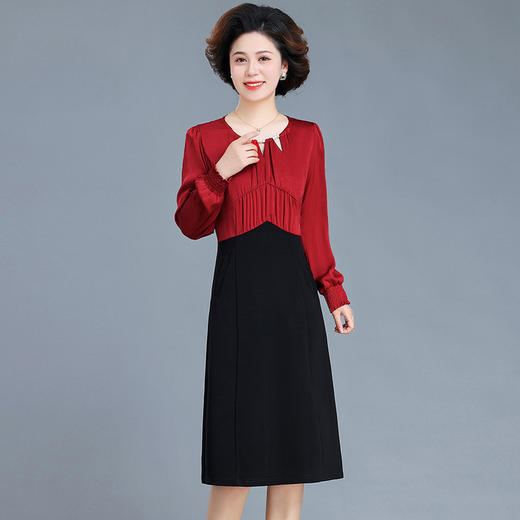 AML-2465168新款喜婆婆婚宴装阔太太红色连衣裙时尚气质礼服 商品图1