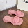 【韩版网红 厚底拖鞋女】夏季休闲外穿 新款纯色海边沙滩一字拖 商品缩略图9