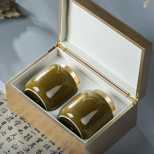 竹影【蜜蜡.小号龙泉青瓷双罐】150元1套.整箱6套 商品图1