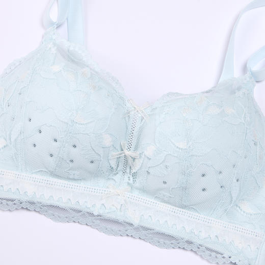 都市丽人凉感小凉风内衣女蕾丝文胸AB杯适穿3/4杯薄款树脂胶圈三排扣LB42B2 商品图4