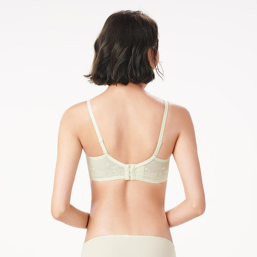 都市丽人自然舒适3D花形杯内衣女蕾丝文胸AB杯3/4杯双厚度无钢圈三排扣LB41C4 商品图7