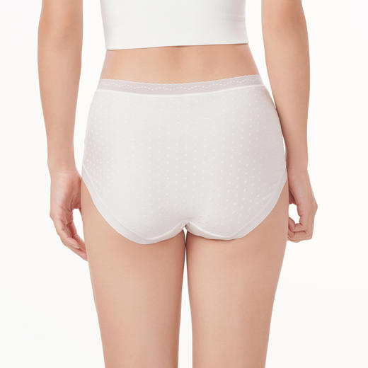 都市丽人基础系列宽版包覆内裤女人棉提花女士内裤中腰平角内裤LK45C5 商品图3