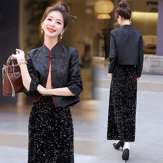 春款短外套新中式盘扣外套立领短外套HR- LT9010 商品图2