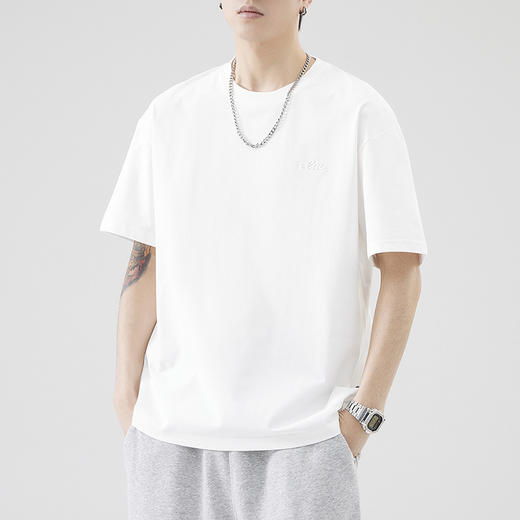 短袖t恤男夏季简约休闲百搭打底衫冰丝棉微宽松凉感上衣半袖   AY-az8074【Z8074】 商品图3