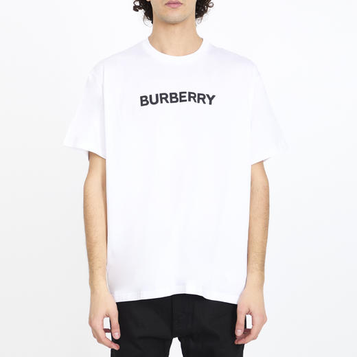 BURBERRY 巴宝莉 男士字母徽标印花棉质圆领短袖T恤 白色 8084234 A1464 商品图1