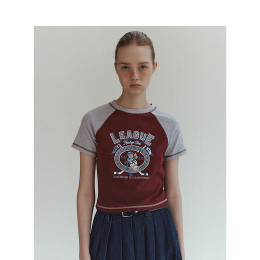 TeenieWeenie小熊卡通字母短袖圆领T恤女夏季女t恤TTRA246417N 商品图3