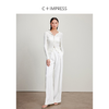 西嘉C+IMPRESS/西嘉45支14针羊毛连帽针织上衣女修身双头拉链开衫外套MY2401108 商品缩略图2