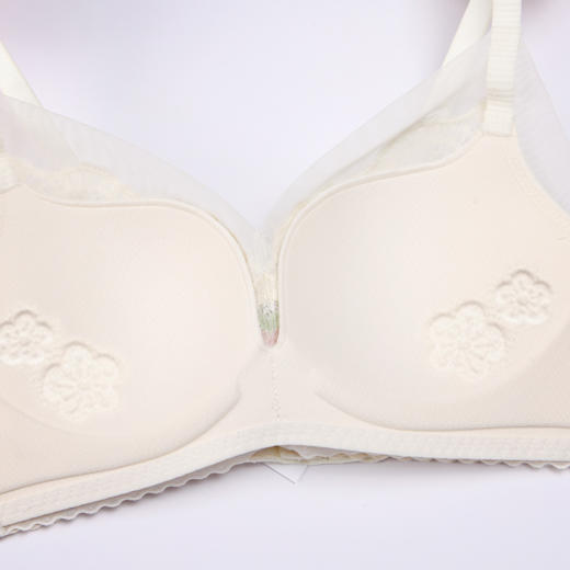都市丽人自然舒适3D创新花形杯内衣女蕾丝文胸B杯适穿3/4杯薄款无钢圈三排扣LB42C7 商品图6
