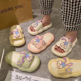 【踩屎感拖鞋女 外穿新款ins】时尚花朵少女心 软底厚底凉拖女