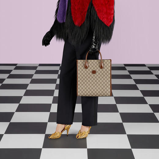 【一】GUCCI 古驰 男女通用互扣式双G托特包 混色 723308 92THG 8563 商品图3