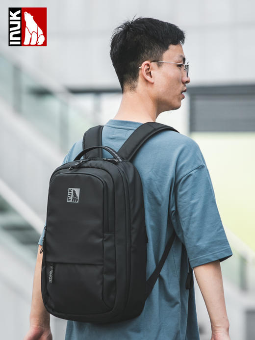 INUK轻便14寸电脑包环保时尚大容量防水通勤男女考研双肩包 商品图1