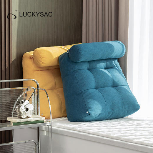 luckysac床头软包大靠垫带头枕床上护腰腰靠沙发宿舍榻榻米靠背 商品图3