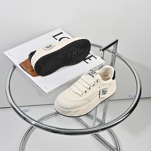 2024经典鲨春季新款时尚厚底溶解带标小白鞋KW160-D17121 商品图3