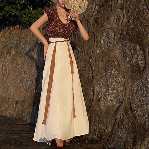 裁缝学苑AS206 汉服直领大襟唐背子纸样半身裙套装样板打版裁剪图 商品图4