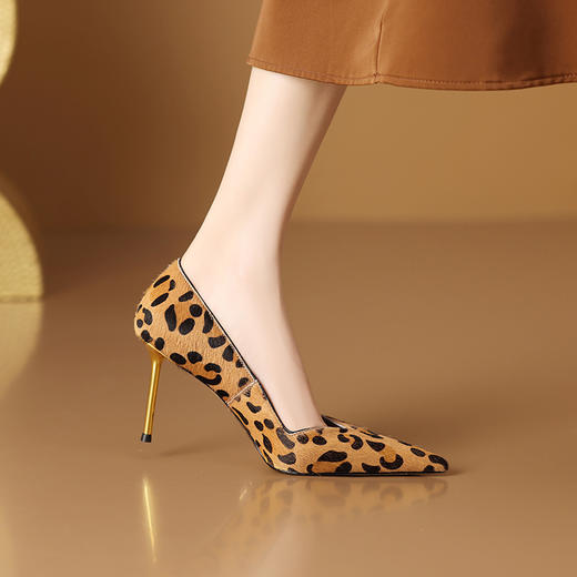 【预售5天】性感百搭，马毛真皮尖头高跟单鞋XC&S158 商品图3