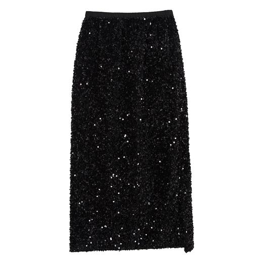 西嘉C+IMPRESS/西嘉老钱风高定秀场光感半身裙女士亮片高腰直筒包臀裙BQ2401112 商品图4