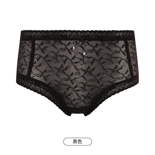 都市丽人基础系列蕾丝网布内裤女锦提花女士内裤中腰平角内裤LK45C6 商品图13