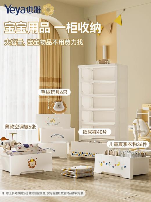 【积分商城】也雅抽屉式收纳柜儿童宝宝玩具储物柜子婴儿衣柜衣橱塑料床头柜 商品图1