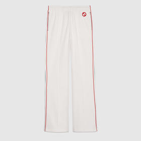 GUCCI 古驰 女士饰织带平纹针织休闲裤 白色 746827 XJFVJ 9088