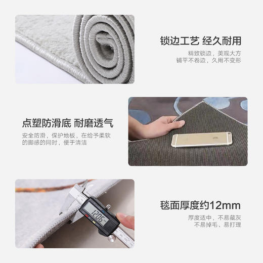 LUCKYSAC现代简约客厅地毯侘寂风网红高级感轻奢沙发地垫卧室房间床边毯 商品图4