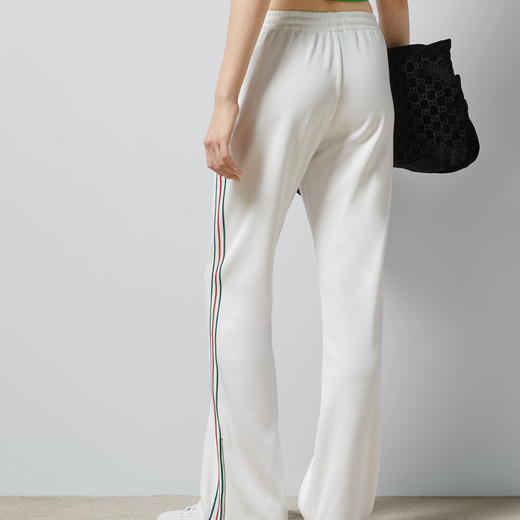 GUCCI 古驰 女士饰织带平纹针织休闲裤 白色 746827 XJFVJ 9088 商品图2