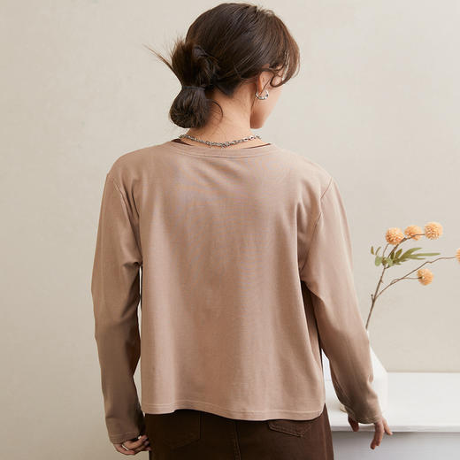 春秋新款重磅V领打底衫女透气百搭外套时尚针织衫上衣宽松 商品图2