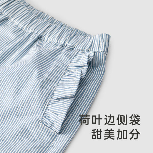 【商场同款】英氏童装休闲条纹中裤夏季透气短裤女童新款裤子 商品图3
