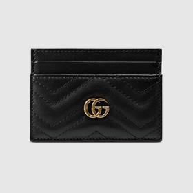 GUCCI 古驰 女士 GG Marmont系列 卡片夹 黑色 443127 DTD1T 1000