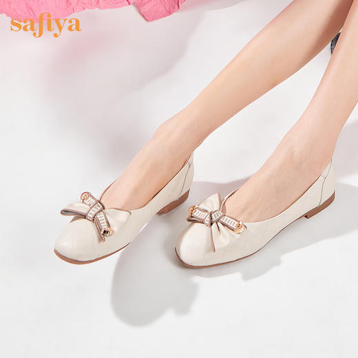 Safiya/索菲娅2024春 蝴蝶结温柔风晚晚鞋时尚百搭浅口单鞋SF41111133 商品图0