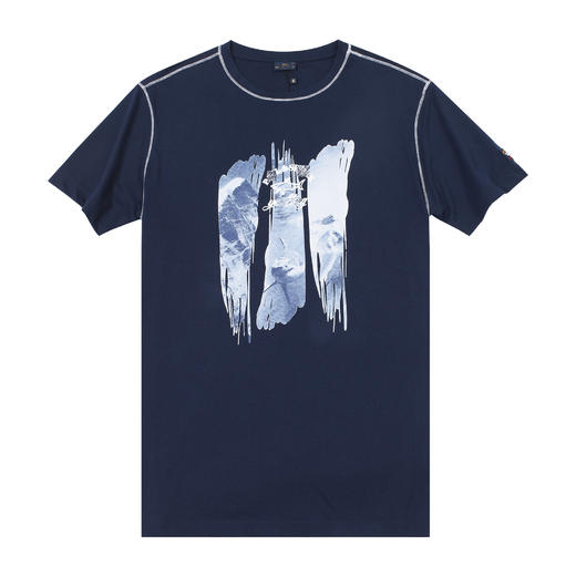 鲨鱼 山脉与鲨鱼印花 纯棉 圆领短袖T恤 PSS159 商品图4