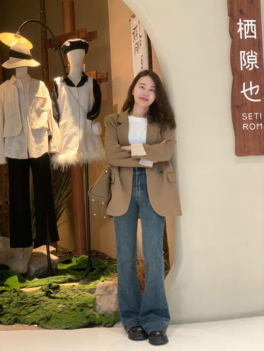 【百图lulu定制】【轻职场西装】 条纹拼接袖口 长袖西装 商品图3