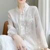 纤束马新中式典雅盘扣刺绣衬衣 商品缩略图2
