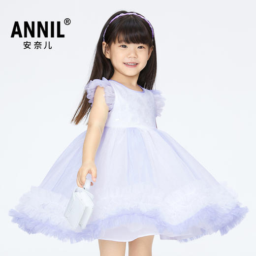 女童渐变网纱礼裙公主裙夏季新款安奈儿童装实体店同款XG423836 商品图1