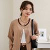 春秋新款重磅V领打底衫女透气百搭外套时尚针织衫上衣宽松 商品缩略图1