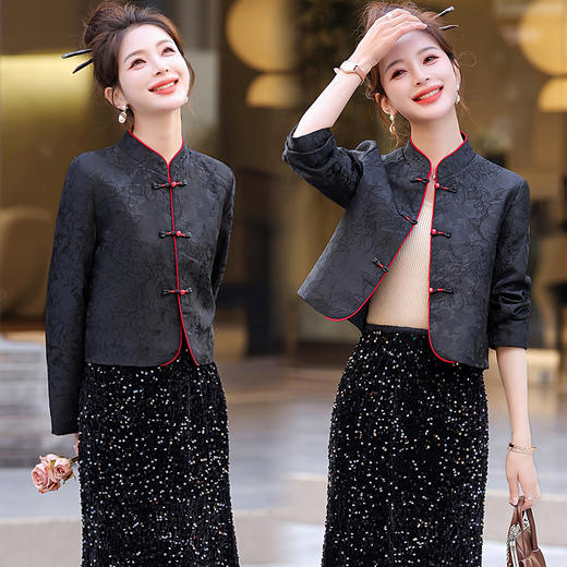 春款短外套新中式盘扣外套立领短外套HR- LT9010 商品图1