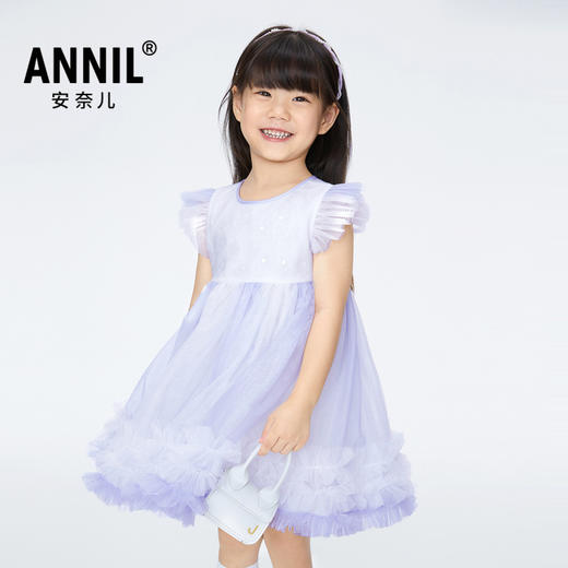 女童渐变网纱礼裙公主裙夏季新款安奈儿童装实体店同款XG423836 商品图0