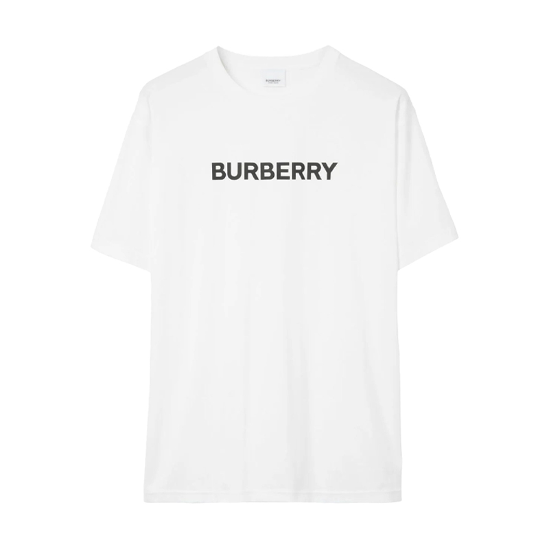 BURBERRY 巴宝莉 男士字母徽标印花棉质圆领短袖T恤 白色 8084234 A1464